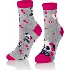 Farebné obrázkové ponožky Intenso 0471 Follow Your Passion Walentynkowe Veľkosť: 35-37, Barva: Světle šedá