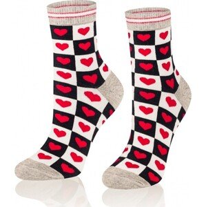 Farebné obrázkové ponožky Intenso 0471 Follow Your Passion Walentynkowe Veľkosť: 35-37, Barva: czarny-biały
