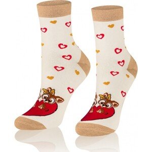Farebné obrázkové ponožky Intenso 0471 Follow Your Passion Walentynkowe Veľkosť: 35-37, Barva: Smetanová