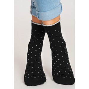 Čierne vzorované ponožky Noviti SB013 35-42 Veľkosť: 35-38, Barva: Černá