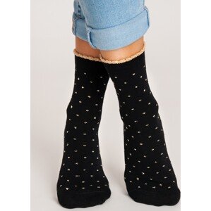 Čierne vzorované ponožky Noviti SB013 35-42 Veľkosť: 39-42, Barva: Černá