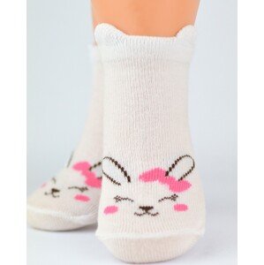 Biele dievčenské ponožky s motívom Noviti SB019 M2 Girl Króliczek Veľkosť: 6-12, Barva: mix color