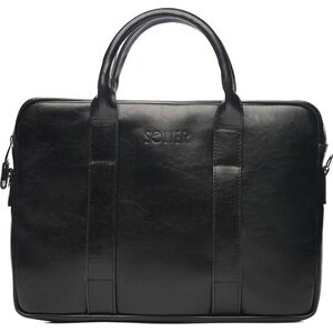 Pánska kožená čierna taška Solier SL20 BLACK Veľkosť: ONE SIZE