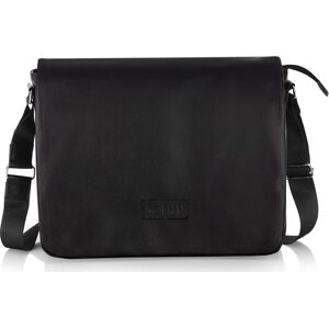 Pánska kvalitná čierna taška cez rameno S11 BLACK Veľkosť: ONE SIZE