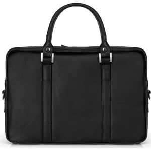 Čierna kožená taška na notebook SOLIER SL25 BLACK Veľkosť: ONE SIZE