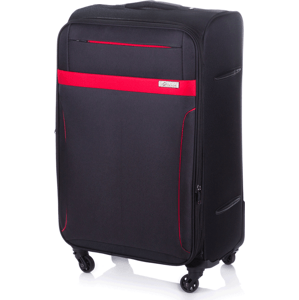 SOLIER textilný čierny priestranný kufor veľ. XL STL1316 BLACK/RED XL Veľkosť: XL