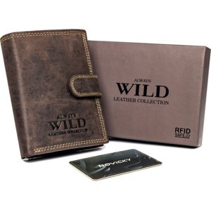 Hnedá pánska peňaženka z prírodnej kože Always Wild N4L-P-CHM-1027 BROWN Veľkosť: ONE SIZE