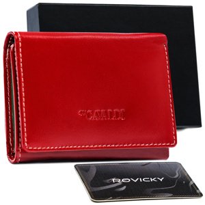 Cavaldi Červená lesklá menšia peňaženka z kože M138 RD-17-GCL-0641 RE-MU Veľkosť: ONE SIZE