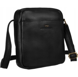 Peterson Elegantná kožená pánska messenger taška [DH] PTN 8021-NDM BLACK Veľkosť: ONE SIZE