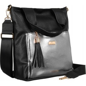 Peterson Čierna shopper bag so strieborným vreckom CP204459 Black Veľkosť: ONE SIZE
