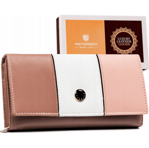 Peterson Veľká bielo-ružová peňaženka Y330 [DH] PTN RD-12-GCL-S Veľkosť: ONE SIZE