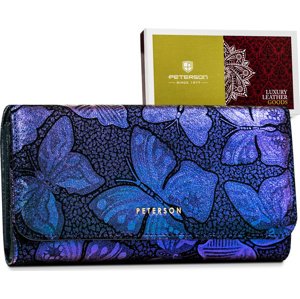Peterson Modrá peňaženka s holografickými motýlikami Y533 [DH] PTN 421077-ONBF Veľkosť: ONE SIZE