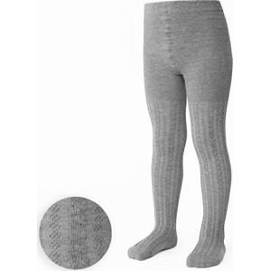 Sivé dievčenské pančuchy s pleteným vzorom Art. 071 FN371, GRAY MELANGE Veľkosť: 80/86