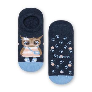 Tmavomodré dievčenské protišmykové nízke ponožky Art.134 XG025, NAVY BLUE ABS Veľkosť: 23-25
