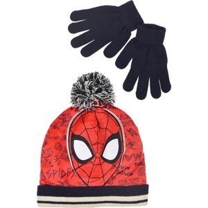 Marvel Spiderman červeno-čierny zimný set čiapky a rukavíc Veľkosť: 52