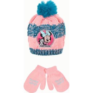 Minnie Mouse modro-ružová zimná sada čiapky a rukavíc Veľkosť: 48