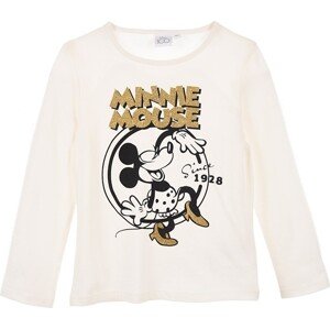 Smotanové dievčenské tričko Disney Minnie Mouse s dlhým rukávom Veľkosť: 98