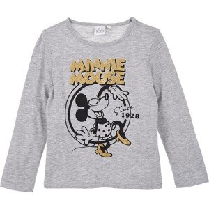 Sivé dievčenské tričko Disney Minnie Mouse s dlhým rukávom Veľkosť: 98