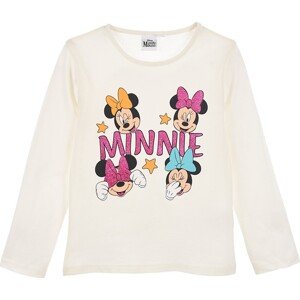 Smotanové dievčenské tričko Minnie Mouse s trblietavou potlačou Veľkosť: 98