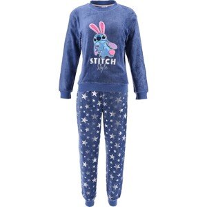 Disney Stitch Teplé dámske fleecové pyžamo - tmavomodré Veľkosť: S