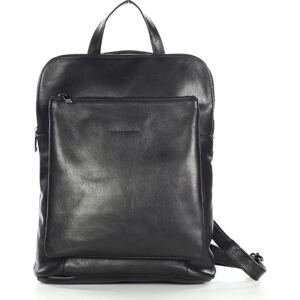 MARCO MAZZINI čierny priestranný kožený batoh (VS60a) Veľkosť: ONE SIZE