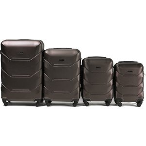 Hnedá sada 4 škrupinových kufrov 147, Luggage 4 sets (L,M,S,XS) Wings, Coffee Veľkosť: Sada kufrov