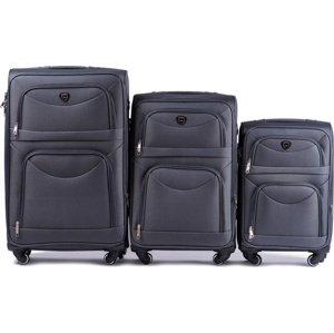 Tmavosivá sada cestovných kufrov 6802, L,M,S, D.grey Veľkosť: Sada kufrov