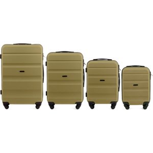 Khaki sada cestovných kufrov LOVEBIRD AT01, Luggage 4 sets (L,M,S,XS) Wings, Tea Green Veľkosť: Sada kufrov