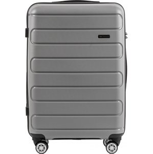 Šedý kufor s TSA zámkom veľ. M IBIS DQ181-03, travel suitcase Wings M, Dark Grey- Polypropylene Veľkosť: M