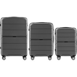Tmavosivá sada cestovných kufrov Sparrow PP05, (L,M,S) Wings, Grey Veľkosť: Sada kufrov