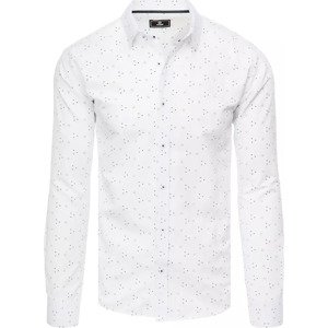 Pánska biela košeľa so vzorom DX2446 Veľkosť: L