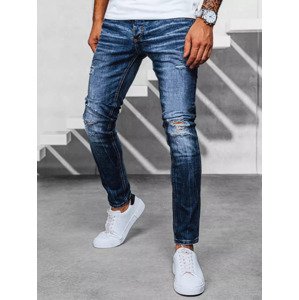 Modré dierované pánske džínsové nohavice UX3948 Veľkosť: 36