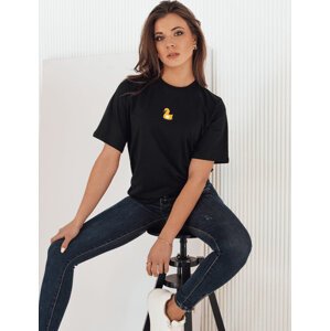 Čierne tričko s výšivkou kačičky MIA ROSE RY2255 Veľkosť: S