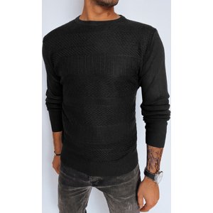 Čierny pánsky sveter s jemným vzorom WX2095 Veľkosť: M