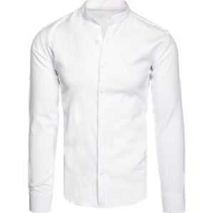 Biela jednofarebná košeľa bez goliera DX2551 Veľkosť: L