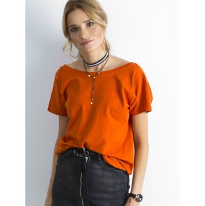 Dámske oranžové tričko RV-TS-4662.39P-dark orange Veľkosť: L