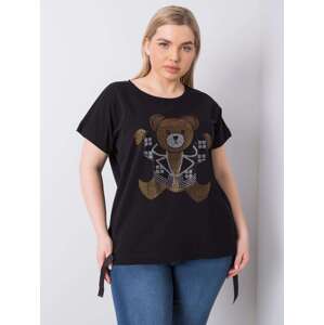 Čierne dámske tričko s medvedíkom RV-BZ-6434.28P-black Veľkosť: ONE SIZE