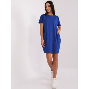 Modré šaty s vreckami RV-SK-8724.12-kobalt Veľkosť: S/M