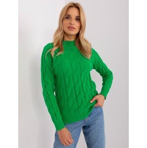 Zelený teplý sveter s rolákom AT-SW-2235.00P-green Veľkosť: ONE SIZE