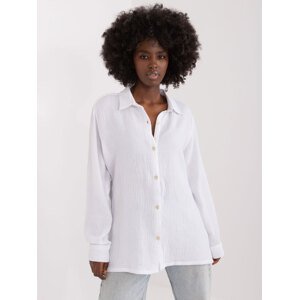 Biela mušelínová košeľa na gombíky D70032M11113B1-white Veľkosť: L/XL