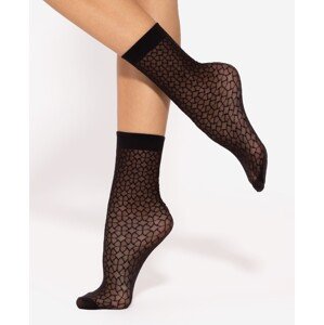 Čierne vzorované silonkové ponožky Gatta Trendy wz.12 20 deň Veľkosť: UNI, Barva: Černá
