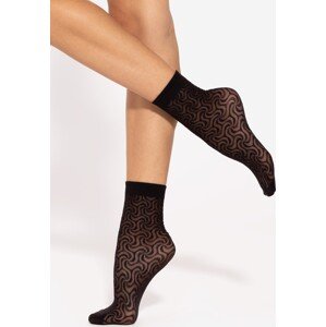 Čierne vzorované silonkové ponožky Gatta Trendy wz.10 20 deň Veľkosť: UNI, Barva: Černá