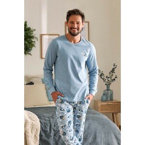 Svetlomodré pyžamo s potlačou leňochov Veľkosť: XL