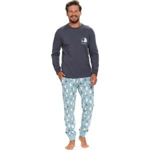 Sivo-modré pánske pyžamo s potlačou ľadových medveďov Veľkosť: XL