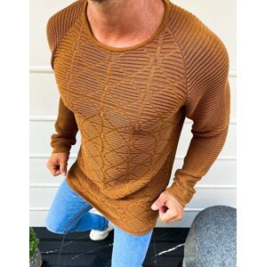 Svetlohnedý pánsky pletený sveter WX1597 Veľkosť: S