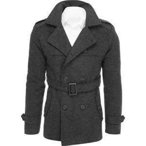Tmavosivý pánsky dvojradový kabát CX0419 Veľkosť: XL