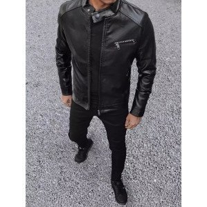 Čierna klasická bunda z koženky TX4078 Veľkosť: L