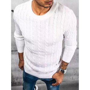 Biely pánsky pletený sveter WX1878 Veľkosť: 2XL
