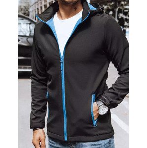 Čierna softshellová bunda s modrým zipsom TX4174 Veľkosť: XL
