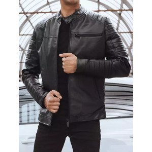 Čierna pánska koženková bunda TX4229 Veľkosť: L